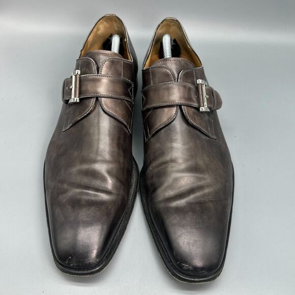 Magnanni Marco II Mens 11.5 M Brown Leather Dress Shoes Single Monk Strap Buckle main image 8